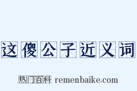 这傻公子近义词是什么意思的图片